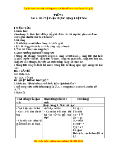 Giáo án Bài tập vận dụng định luật Ôm Vật lí 9