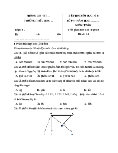 Đề thi cuối kì 1 Toán lớp 4 Kết nối tri thức - Đề 13
