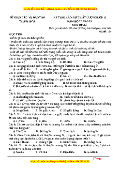 Đề thi thử Địa Lí Sở Thanh Hóa năm 2021