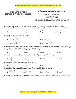 Đề thi thử Toán trường Chuyên Trần Phú năm 2021