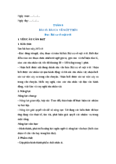 Giáo án Bài 15: Bài ca về mặt trời Tiếng Việt lớp 5 Kết nối tri thức