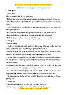 Giáo án Giá trị lớn nhất, giá trị nhỏ nhất của hàm số Toán 12 Chân trời sáng tạo