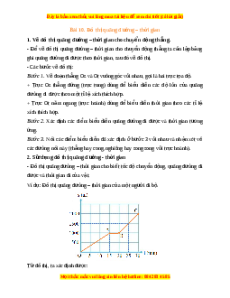 Lý thuyết KHTN 7 Kết nối tri thức Bài 10: Đồ thị quãng đường - thời gian