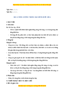 Giáo án Năng lượng trong dao động điều hoà Vật lí 11 Chân trời sáng tạo