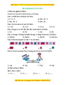 Đề thi giữa kì 2 Toán lớp 2 Cánh diều - Đề 8