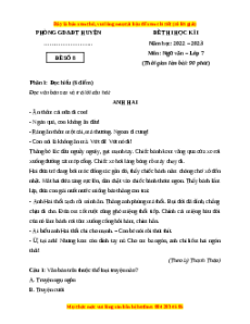 Đề thi giữa kì 1 Ngữ Văn lớp 7 Kết nối tri thức có đáp án (Đề 8)