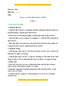 Giáo án Luyện tập chung Toán 4 Kết nối tri thức