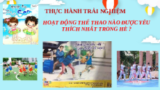 Giáo án Powerpoint Hoạt động thể thao nào được yêu thích nhất trong hè Toán 6 Kết nối tri thức