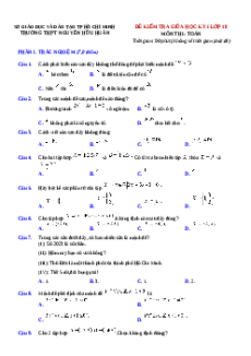 Đề thi giữa kì 1 Toán 10 trường THPT Nguyễn Hữu Huân - TP Hồ Chí Minh năm 2023-2024