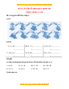 VBT Toán lớp 3 Bài 56 (Cánh diều): Ôn tập về phép nhân, phép chia trong phạm vi 1000