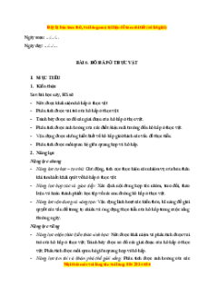 Giáo án Hô hấp ở thực vật Sinh học 11 Chân trời sáng tạo