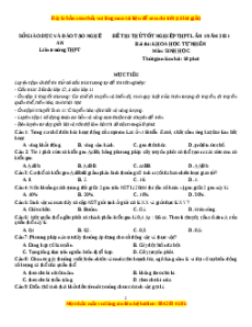 Đề thi thử Sinh Học Liên Trường Nghệ An lần 1 năm 2021