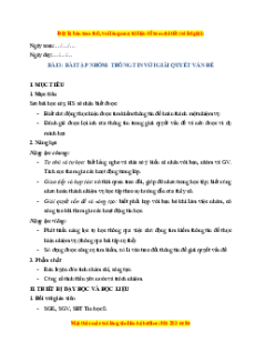 Giáo án Chủ đề C Bài 3 Tin học 8 Cánh diều: Bài tập nhóm Thông tin với các giải quyết vấn đề