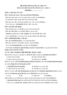 Đề cương ôn tập giữa học kì 1 Kinh tế pháp luật 11 Chân trời sáng tạo