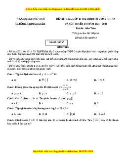 Đề thi thử Toán trường Chuyên Đại Học Vinh năm 2021