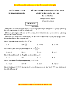 Đề thi thử Toán trường Chuyên Đại Học Vinh năm 2021