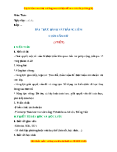 Giáo án Thực hành và trải nghiệm chơi cắm cờ Toán 2 Chân trời sáng tạo