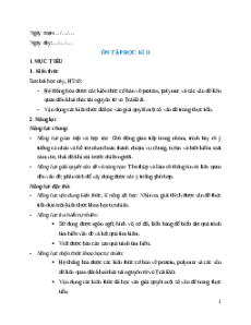 Giáo án NLS Hóa học 9 Kết nối tri thức Ôn tập học kì 2