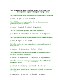 Tài liệu 200 câu trắc nghiệm đồng nghĩa tiếng Anh ôn thi viên chức
