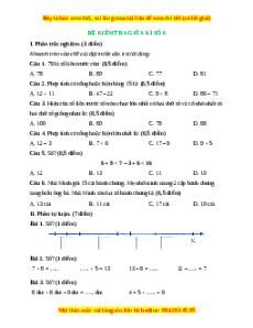 Đề thi giữa kì 1 Toán lớp 2 Cánh diều - Đề 6