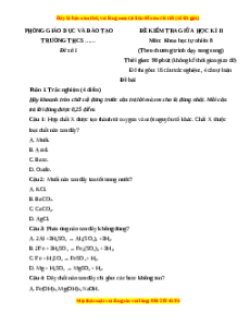 Đề thi giữa kì 2 KHTN 8 Kết nối tri thức (song song) - Đề 1