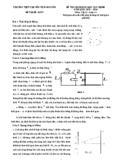 Đề thi HSG Vật Lí 11 Trường THPT Chuyên Thái Nguyên