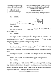 Đề thi HSG Toán 11 Trường THPT Chuyên Lê Khiết - Quãng Ngãi