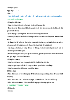 Giáo án Ôn tập một số yếu tố thống kê và xác suất Toán lớp 5 Chân trời sáng tạo