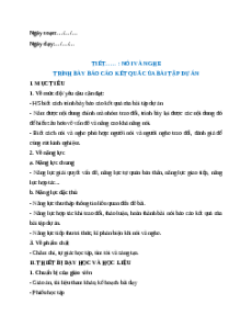 Giáo án Trình bày báo cáo kết quả của bài tập dự án Ngữ Văn 12 Cánh diều