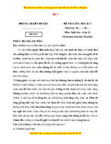 Đề thi giữa kì 1 Ngữ văn 11 Chân trời sáng tạo (đề 9)