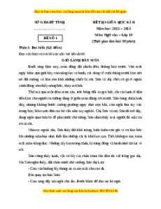 Đề thi giữa học kì 2 Ngữ Văn 10 Kết nối tri thức có đáp án (Đề 1)