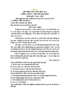 Đề thi giữa kì 1 Tiếng Việt lớp 5 Kết nối tri thức (Đề 7)