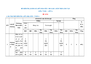 Bộ 15 đề thi giữa kì 2 Toán 6 Chân trời sáng tạo Cấu trúc mới