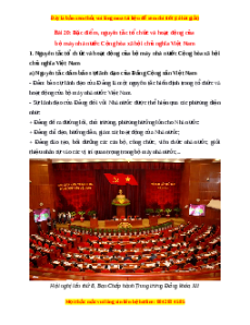 Lý thuyết KTPL 10 Kết nối tri thức Bài 20: Đặc điểm, nguyên tắc tổ chức và hoạt động của bộ máy nhà nước Cộng hòa xã hội chủ nghĩa Việt Nam