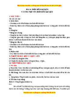 Giáo án Bài 14 Địa lí 6 Chân trời sáng tạo (2024): Biến đổi khí hậu và ứng phó với biến đổi khí hậu