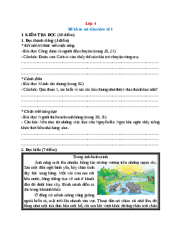 Bộ 3 đề thi khảo sát chất lượng đầu năm Tiếng Việt lớp 4 năm 2025 (có đáp án)