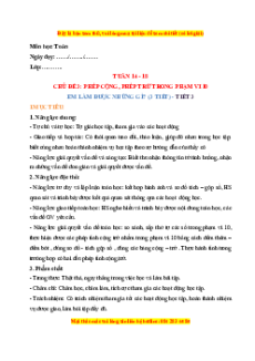 Giáo án Em làm được những gì? Toán lớp 1 Chân trời sáng tạo