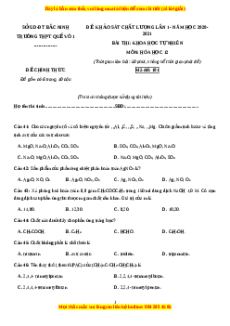 Đề thi thử Hóa Học trường Quế Võ 1 năm 2021