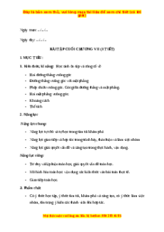 Giáo án Bài tập cuối chương 7 Toán 11 Kết nối tri thức