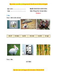 Bài tập cuối tuần Tiếng việt lớp 1 Tuần 6 Cánh diều (có lời giải)