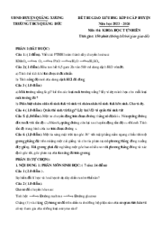 Đề thi hsg KHTN 8 năm 2023-2024 Trường THCS Quảng Đức