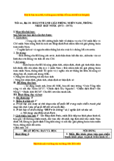 Giáo án Bài 30 Lịch sử 9: Hoàn thành giải phóng miền Nam, thống nhất đất nước (1973-1975)