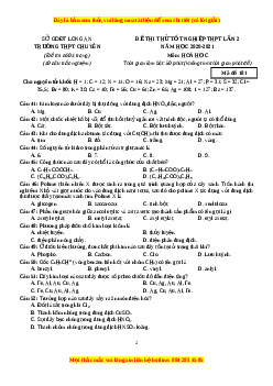 Đề thi thử Hóa Học trường Chuyên Long An lần 2 năm 2021