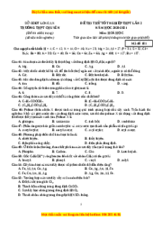 Đề thi thử Hóa Học trường Chuyên Long An lần 2 năm 2021