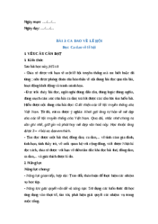Giáo án Bài 3: Ca dao về lễ hội Tiếng Việt lớp 5 Chân trời sáng tạo