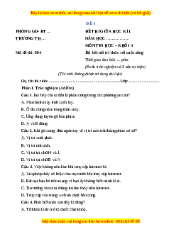 Đề thi giữa kì 1 Tin học lớp 4 Kết nối tri thức - Đề 4