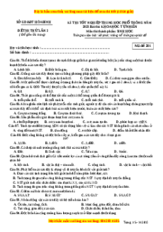 Đề thi thử Sinh học Sở Hòa Bình năm 2023