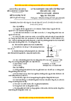Đề HSG Hóa 12 Hòa Bình năm 2023 có đáp án