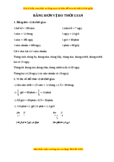 Lý thuyết Bảng đơn vị đo thời gian Toán 5