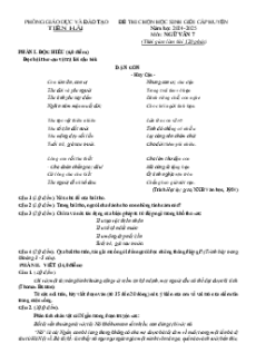 79 Đề thi Học sinh giỏi Ngữ Văn 7 sách mới (có đáp án)